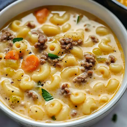 Macaroni Cheeseburger Soup