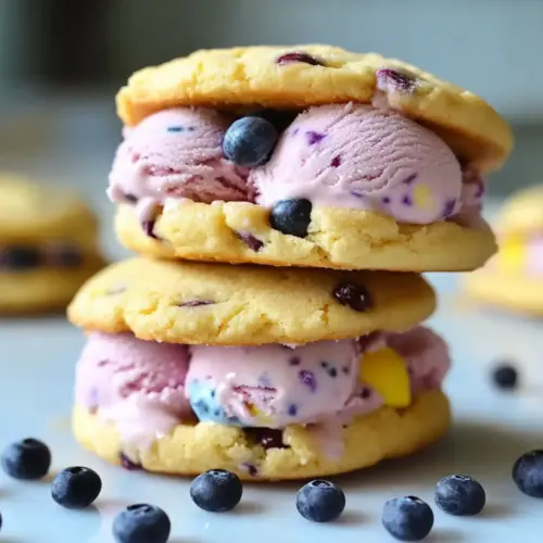 Lemon Blueberry Ice Cream Sandwiches