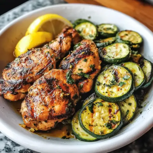 Asado Chicken with Lemon Zucchini Sauté