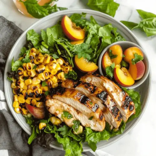 Summer Grilled Corn & Peach Salad with Chicken