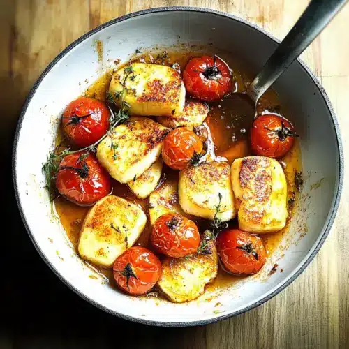 Honey Tomatoes with Halloumi