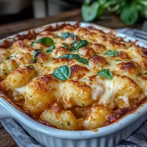 Creamy Tomato Basil Gnocchi Bake