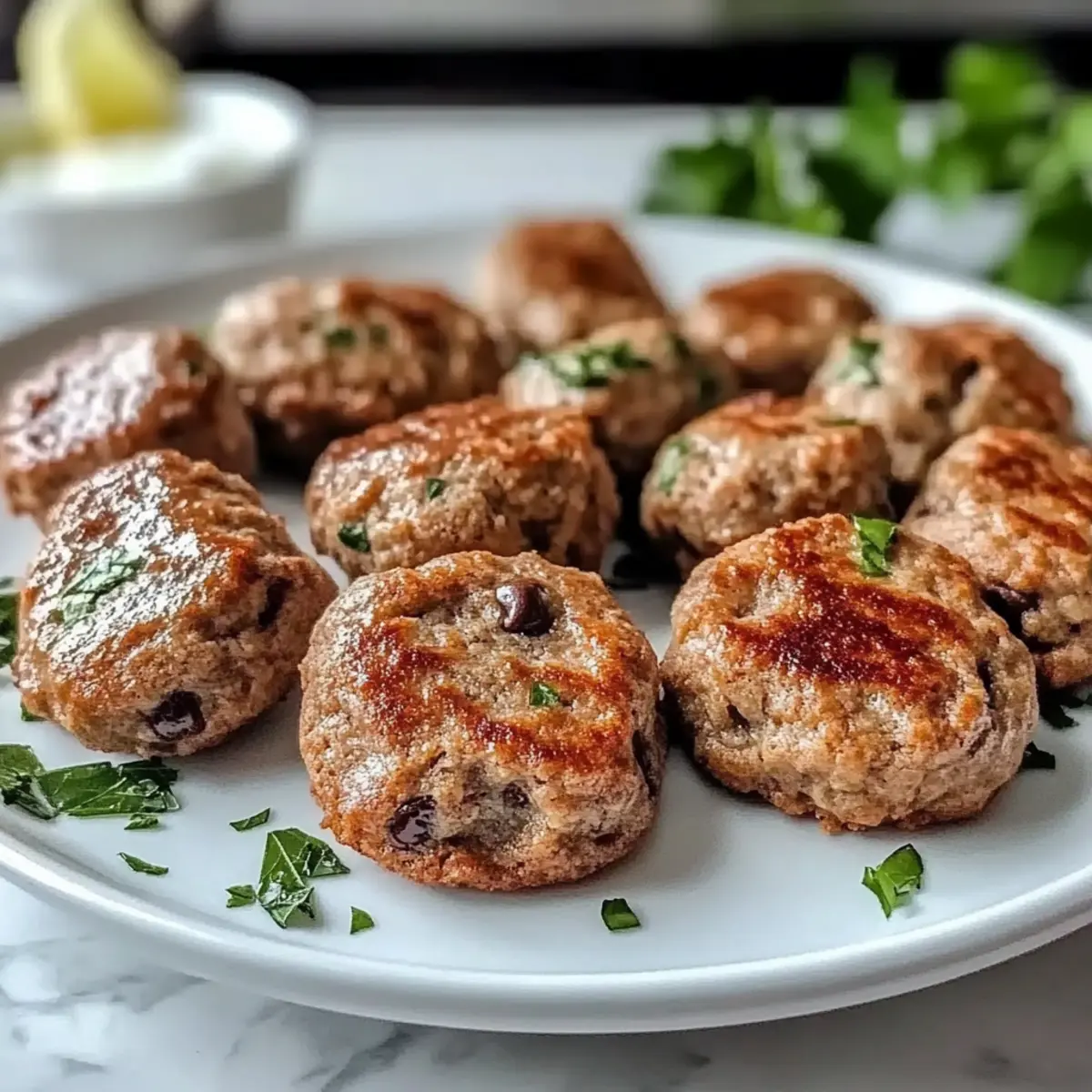 Greek Turkey Meatballs with Tzatziki