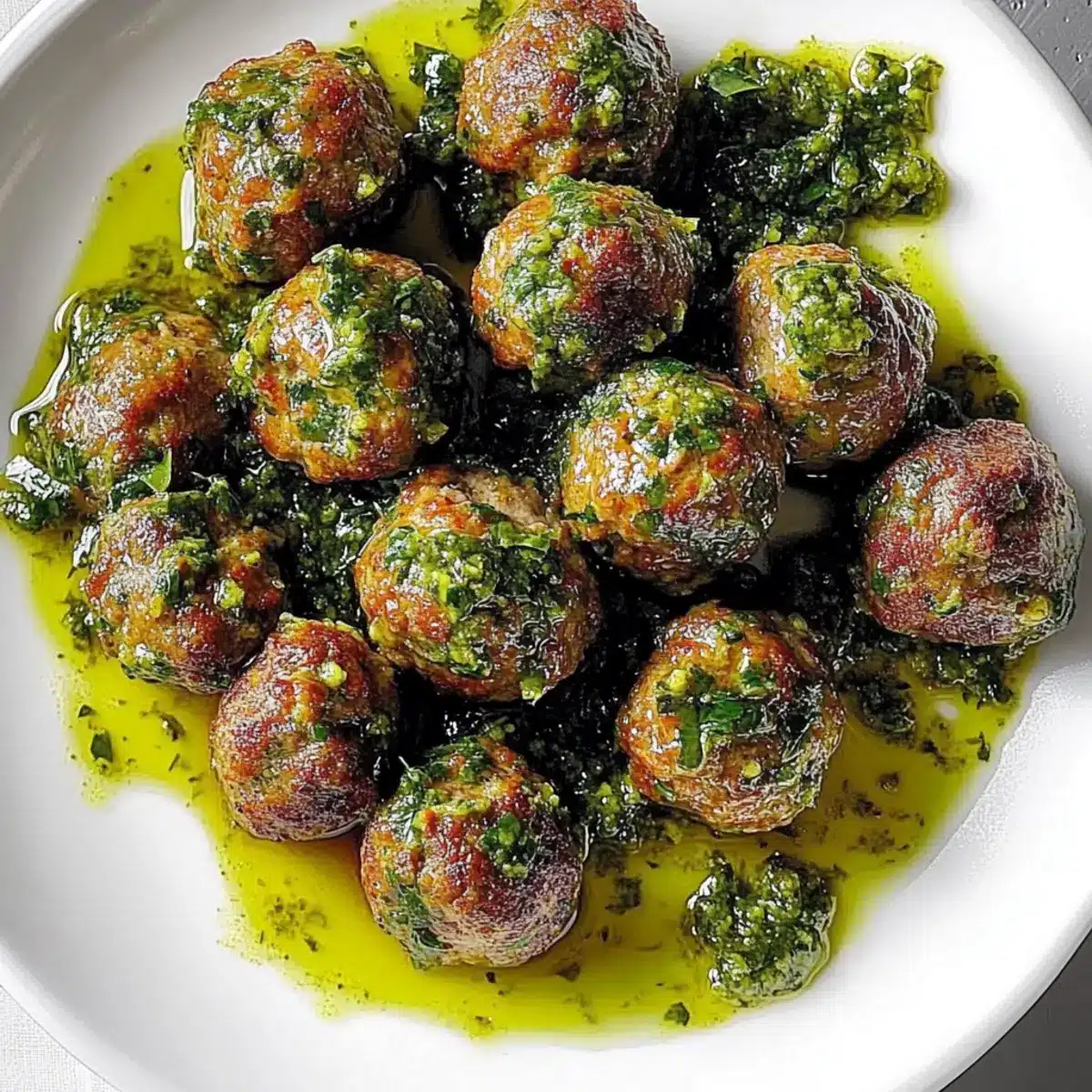 Meatballs with Chimichurri Sauce