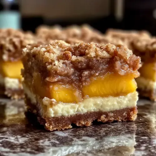 Peach Cobbler Cheesecake Bars