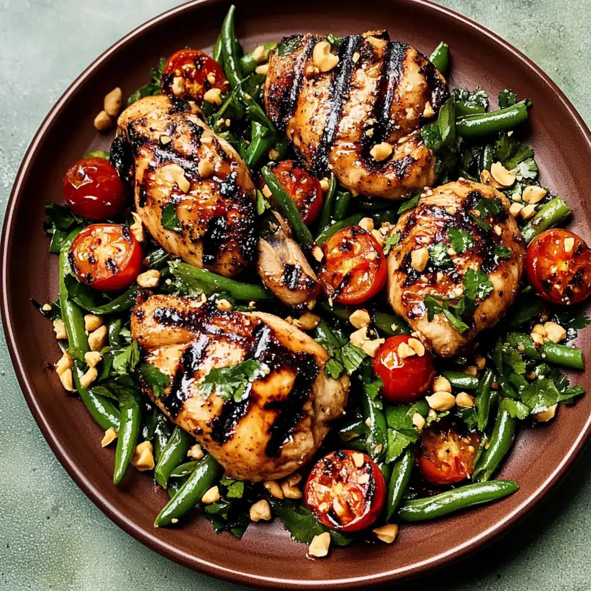 Grilled Chicken with Blistered Green Bean Salad