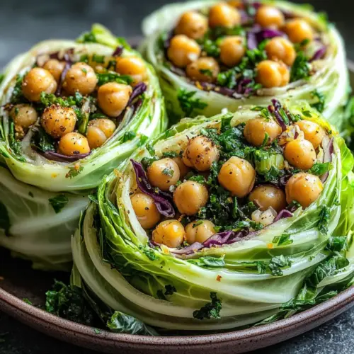 Mediterranean Cabbage Wraps with Lemon-Herb Chickpeas