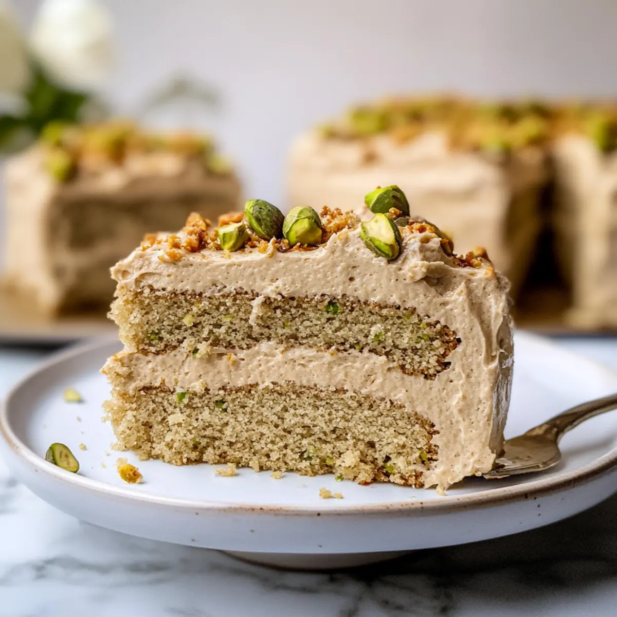 Fluffy & Moist Vegan Pistachio Cake