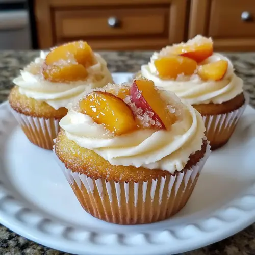 Honey Peach Cream Cheese Cupcakes