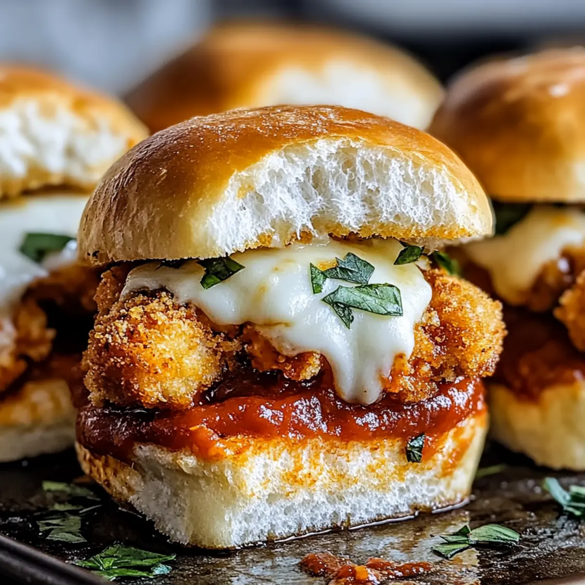 Crispy Chicken Parmesan Sliders