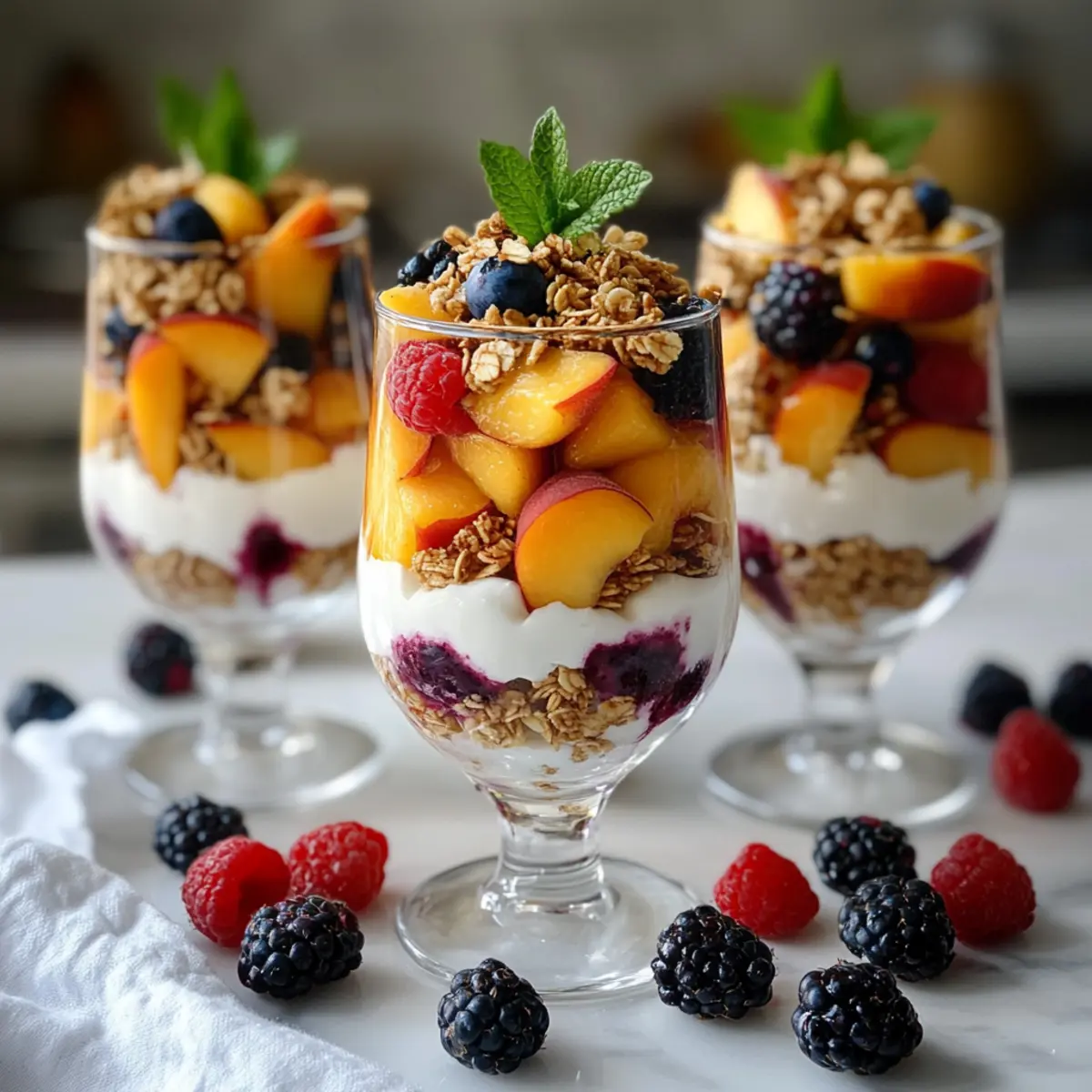 Delicious Peach Berry Parfait Cups