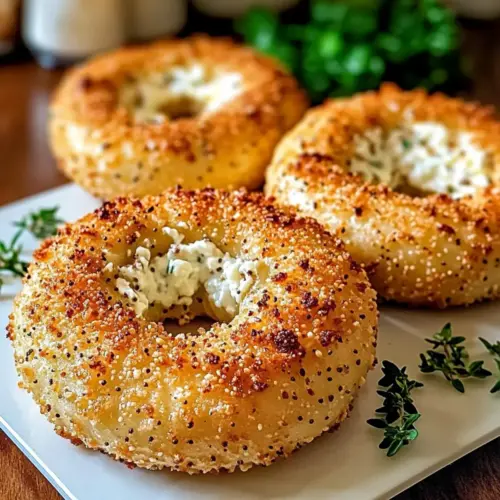 Garlic Parmesan Cottage Cheese Bagels