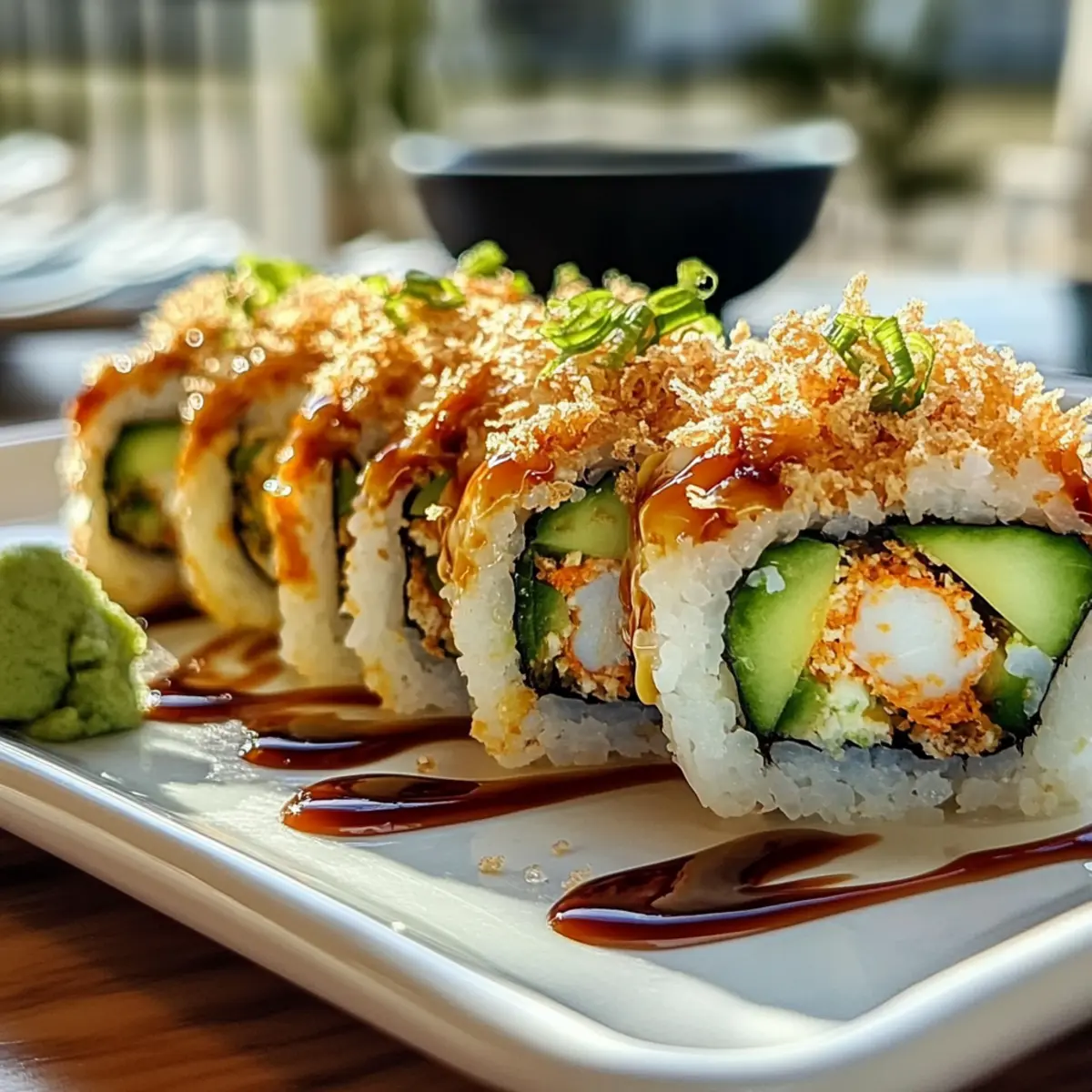 Homemade California Crunch Roll Sushi