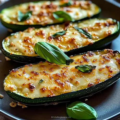 Cheesy Garlic Zucchini Steaks