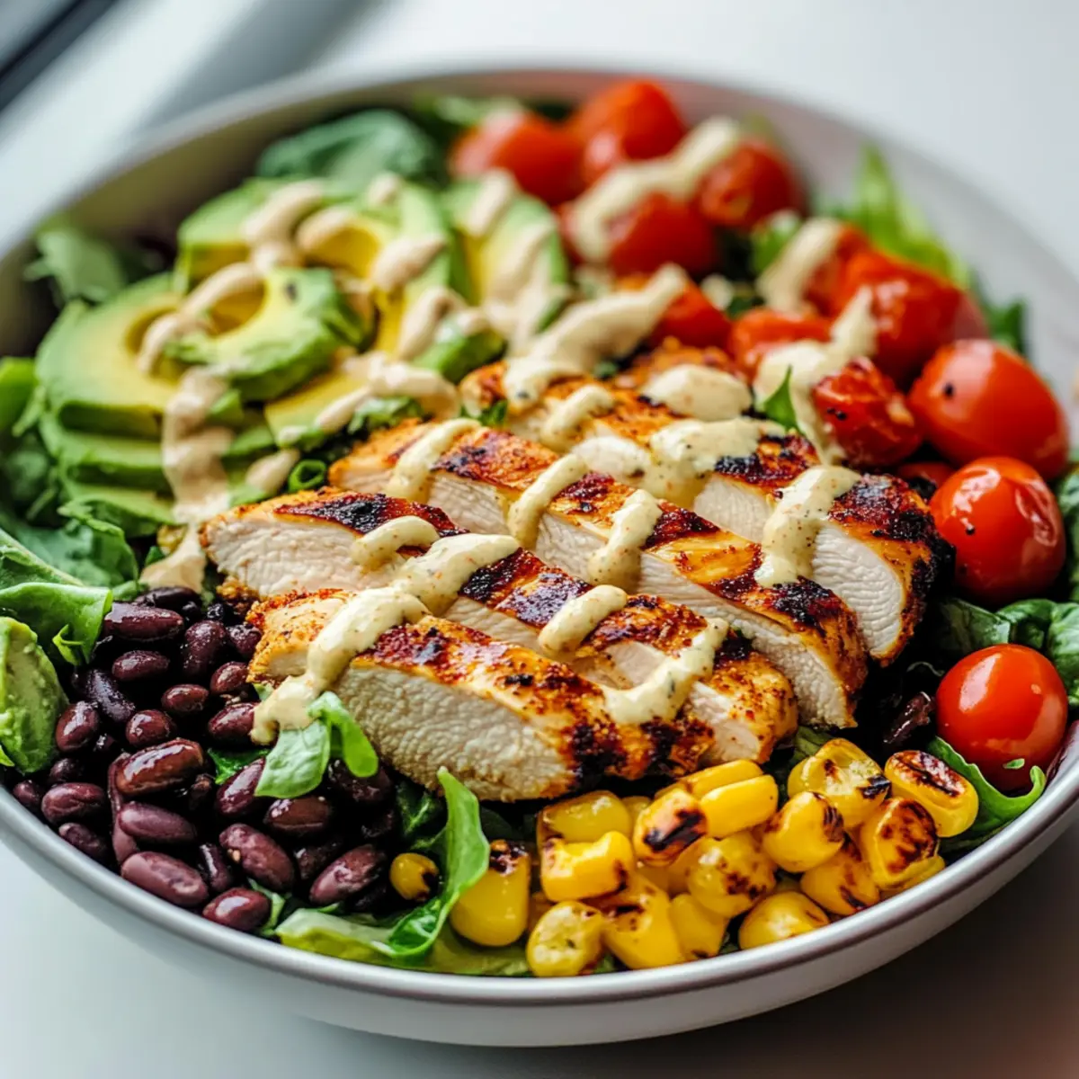 Grilled Southwest Chicken Power Salad & Chipotle Ranch