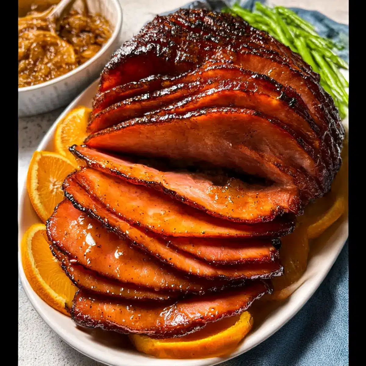Baked Honey Butter Brown Sugar Glazed Ham