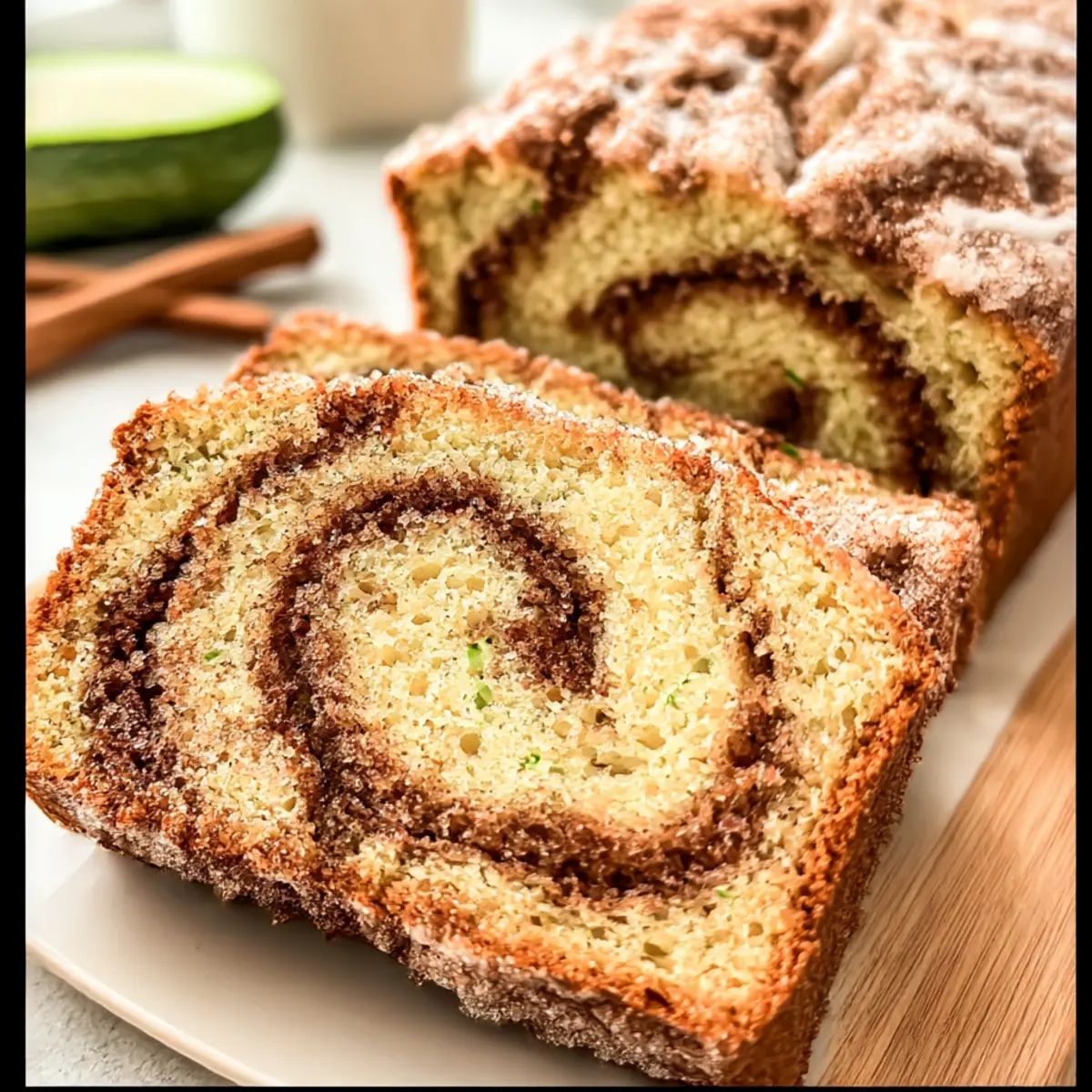 Moist Cinnamon Swirl Zucchini Bread