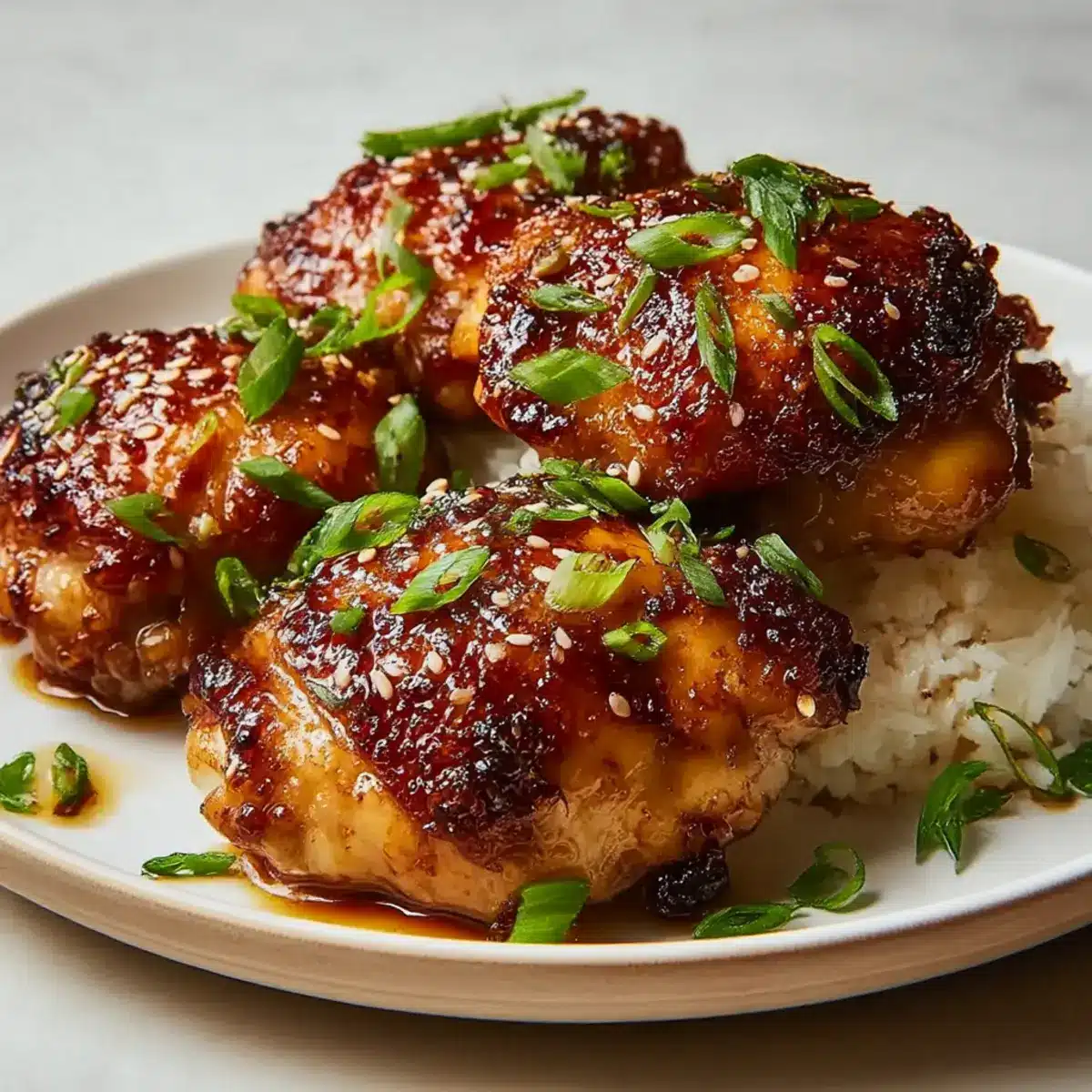 Crispy Honey Garlic Chicken Thighs