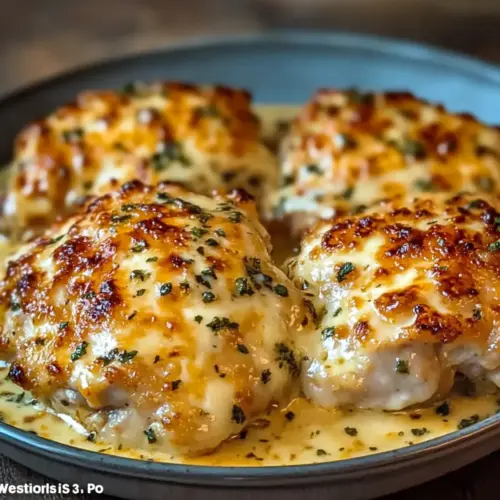 Cheesy Chicken Thigh Bake
