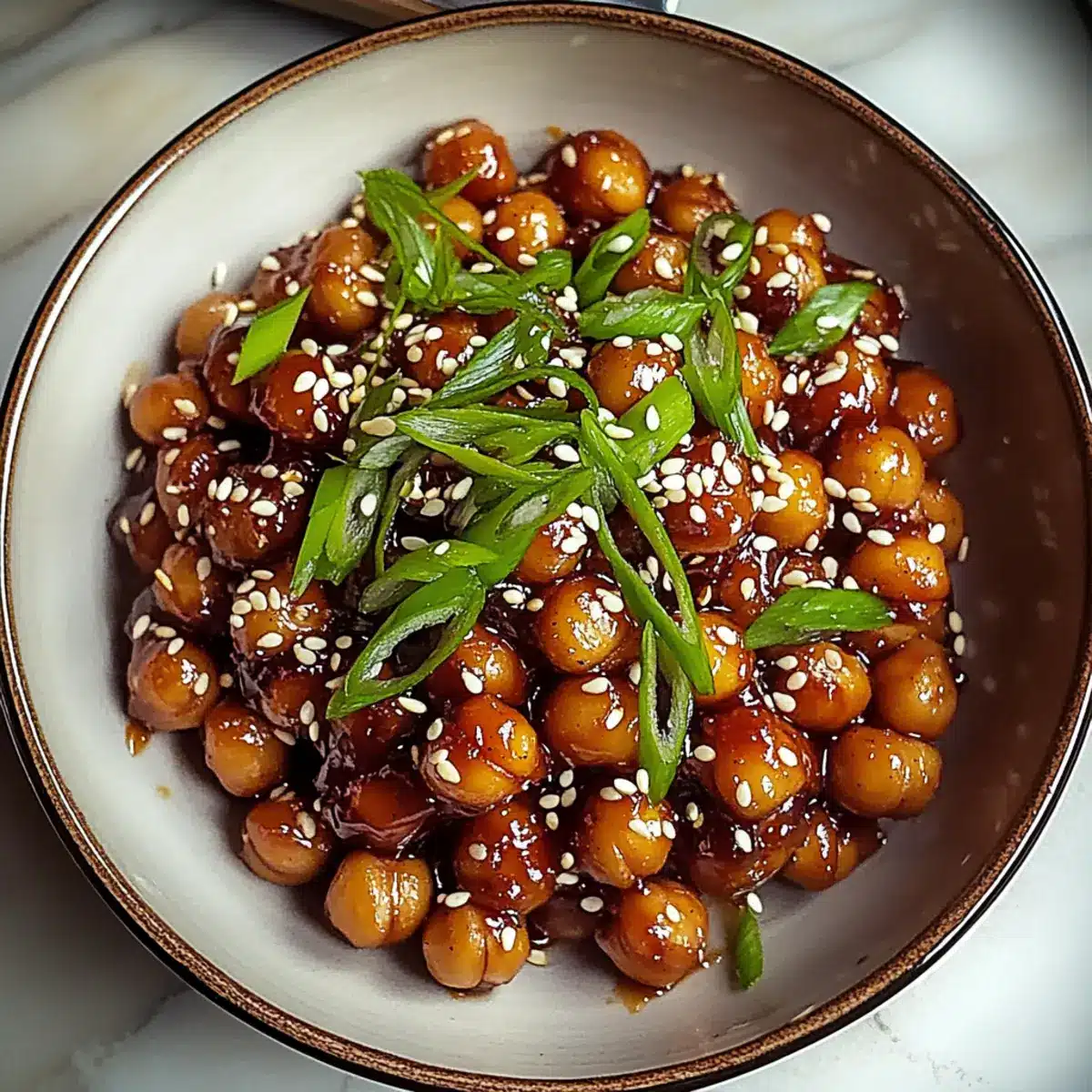 Vegan Sticky Sesame Chickpeas