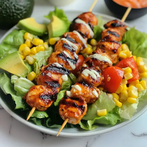 BBQ Chicken Skewer Salad