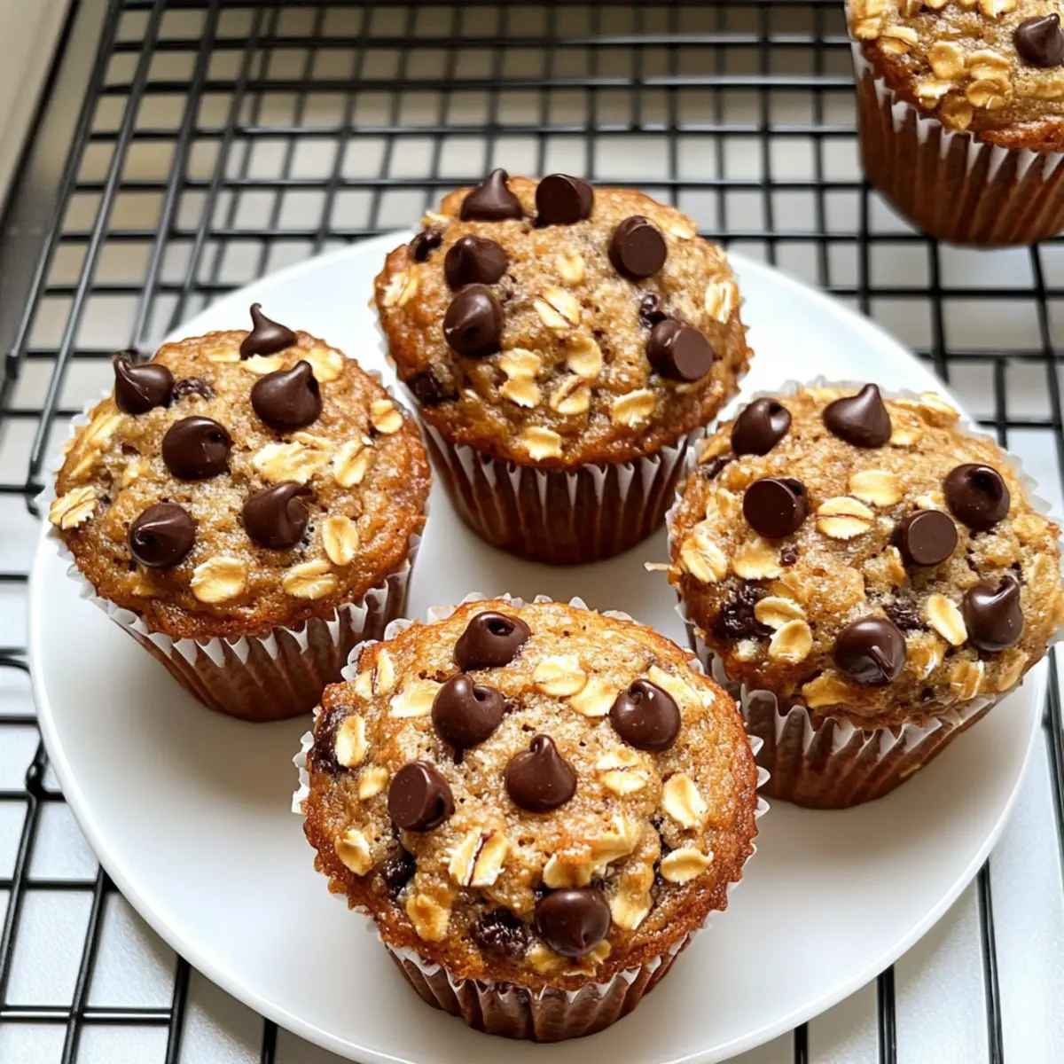Greek Yogurt Chocolate Chip Oatmeal Muffins